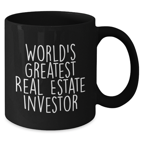 Image of Gifts from Family, Unique Real Estate Investor Black Coffee Mug for Men, Funny Quote, Father's Day Unique Gifts - Additional