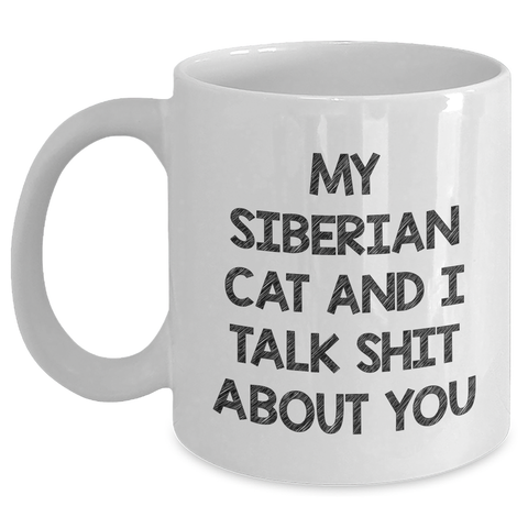 Image of Siberian Cat Lovers Funny White Coffee Mug Gifts from Men to Friends, Unique Father's Day Unique Gifts - Main
