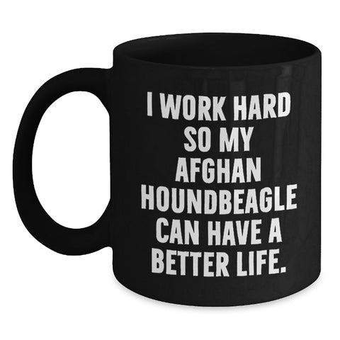 Image of Funny Afghan Hound Dog Lover Black Coffee Mug Gifts from Friends for Valentine's - Main