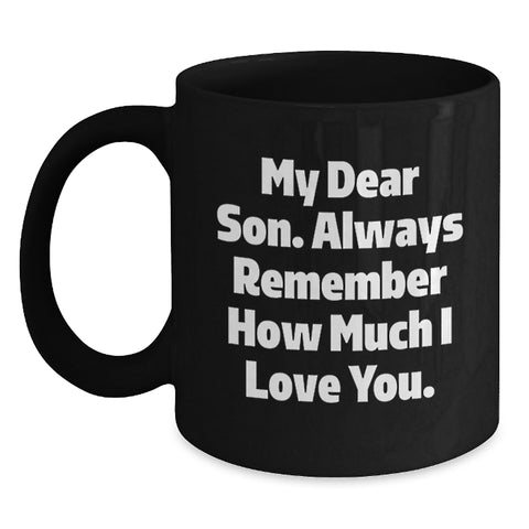 Image of Encouraging Son's Graduation with Heartwarming Black Coffee Mug, Gifts from Mom, Son Gifts for Men - Main