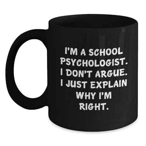 Image of Gifts from Family for School Psychologist Christmas Unique Mugs - Funny Black Coffee Mug for School Psychologist, School Psychologist Gifts - Main