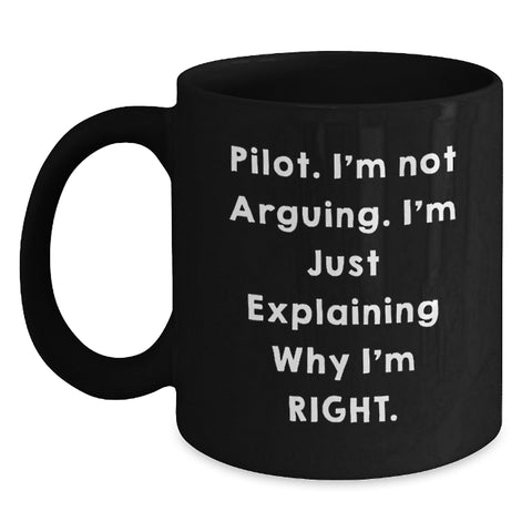 Image of Funny Pilot Gifts for Men from Friends Funny Black Coffee Mug Christmas Unique Present - Main