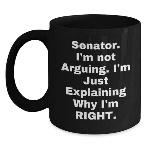 Image of Senator Gifts Funny Black Coffee Mugs for Senator Friends Christmas Unique Gift Ideas from Coworkers for Senator Men - Main