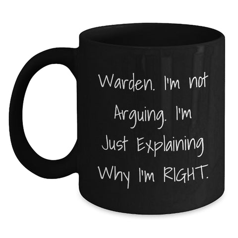 Image of Warden Enthusiast Funny Coffee Mugs Gifts from Men to Friends for Christmas Morning - Main