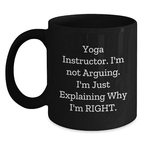 Image of Funny Yoga Instructor Gifts from Men to Friends, Black Coffee Mug - Inspirational Quote, Christmas Unique Presents - Main