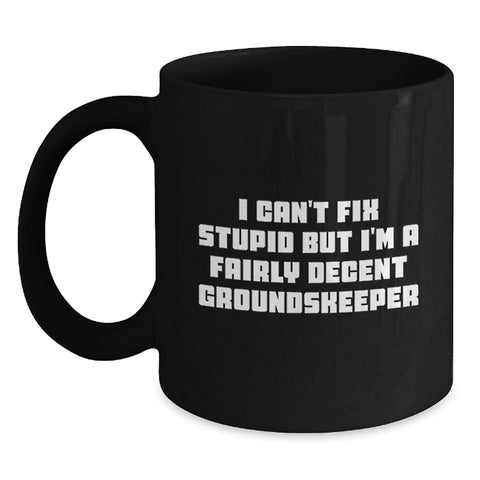 Image of Funny groundskeeper Gifts from Friends to groundskeeper for Christmas Unique Black Coffee Mug - Main