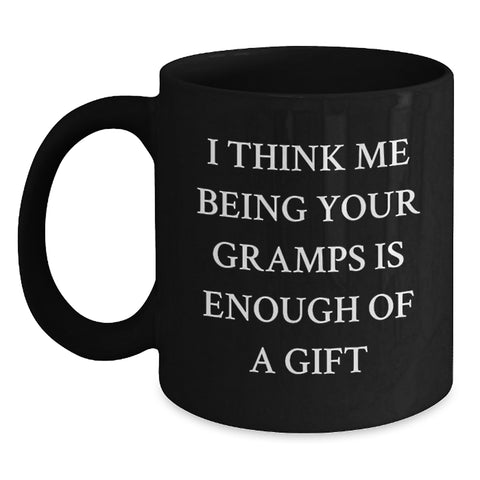 Image of Unique Gifts for Gramps from Family, Funny Black Coffee Mug with Gramps Quote for Christmas - Main