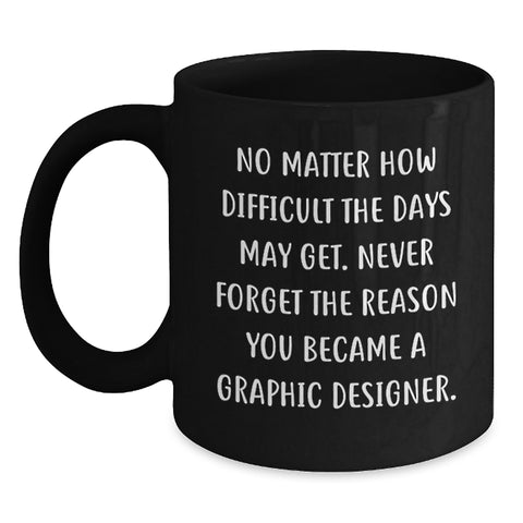 Image of Funny Graphic Designer Gifts, Unique Black Coffee Mug for Graphic Designer Friends, Never Forget the Reason You Became a Graphic Designer - Gifts from Friends for Graphic Designers - Main