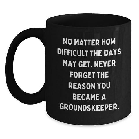 Image of Funny groundskeeper Gifts from Men for groundskeeper - Unique Black Coffee Mug - Never Forget the Reason - Christmas Unique Gifts - Main