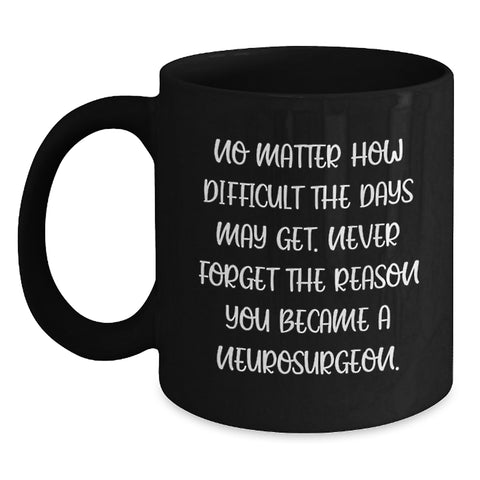 Image of Funny Inspirational Gifts from Friends to Neurosurgeon Men Black Coffee Mugs - Never Forget The Reason You Became A Neurosurgeon - Christmas Unique Gifts for Family Members - Main
