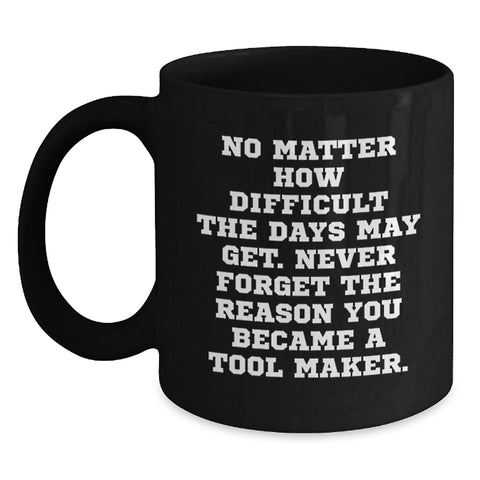 Image of Funny Tool Maker Christmas Unique Gifts from Friends for Tool Maker Black Coffee Mugs, Inspirational Quote Never Forget Reason Became Tool Maker - Main