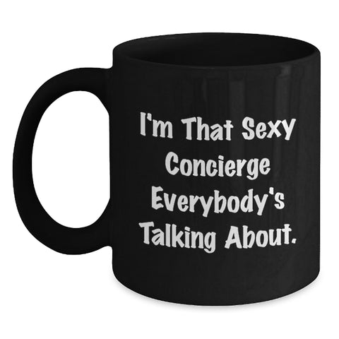 Image of Funny Concierge Quotes Black Coffee Mugs Gifts from Friends for Graduation Unique Gifts - Main