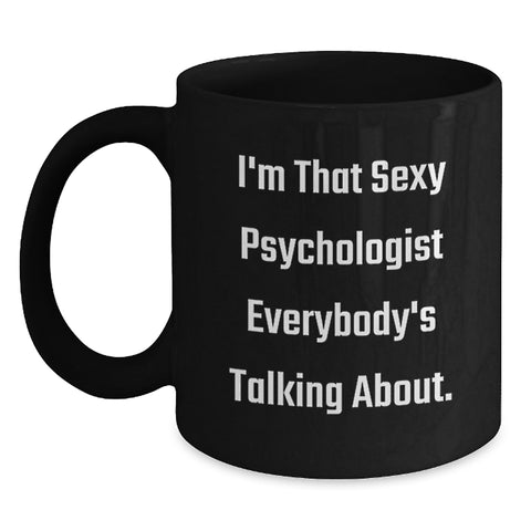 Image of Funny Psychologist Gifts for Graduation Unique Black Coffee Mugs from Friends to Psychologist Men - Main