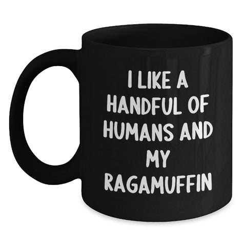 Image of Funny Ragamuffin Cat Lover Gifts from Men to Friends Unique Black Coffee Mugs for Graduation - Main