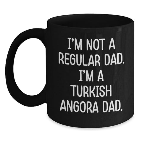 Image of Turkish Angora Cat Dad Funny Gifts for Him Black Coffee Mug, Gifts from Friends to Family, Unique Graduation Mugs - Main