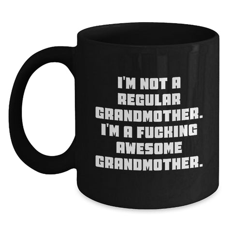 Image of Grandmother Gifts, Funny Inspirational Mugs, Gifts from Family for Awesome Grandmother, Black Coffee Mug for Graduation - Main
