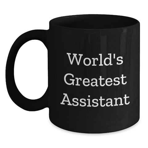 Image of Funny World's Greatest Assistant Black Coffee Mug Gifts from Friends for Assistant, Unique Graduation Gift - Main
