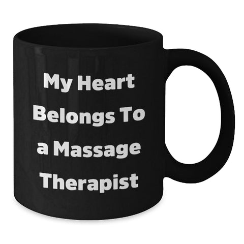 Image of Funny Massage Therapist Gifts from Men to Women, Black Coffee Mug for Valentine's Unique - Additional