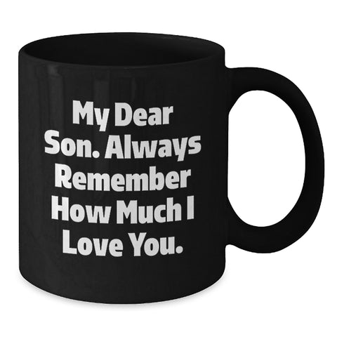 Image of Encouraging Son's Graduation with Heartwarming Black Coffee Mug, Gifts from Mom, Son Gifts for Men - Additional