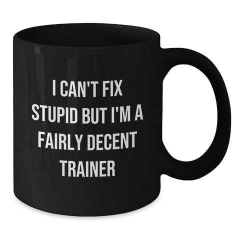 Image of Funny Trainer Gift Ideas for Him - Unique Black Coffee Mug Valentine's Unique Gifts from Men to Friends, Family, or Coworkers - Additional