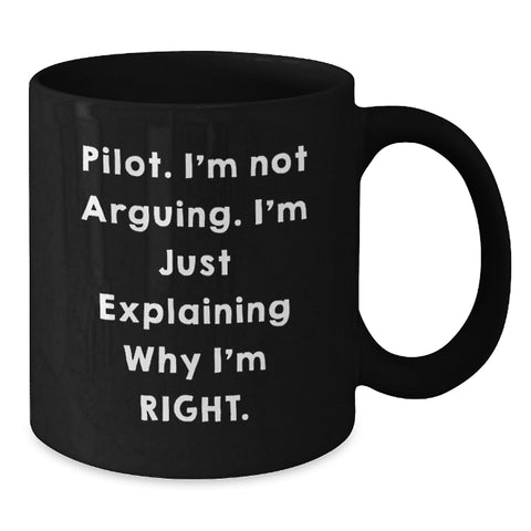 Image of Funny Pilot Gifts for Men from Friends Funny Black Coffee Mug Christmas Unique Present - Additional