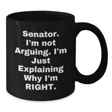Image of Senator Gifts Funny Black Coffee Mugs for Senator Friends Christmas Unique Gift Ideas from Coworkers for Senator Men - Additional