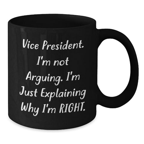 Image of Funny Vice President Gifts for Men from Coworkers, Vice President Black Coffee Mug, Valentine's Unique Mugs - Additional