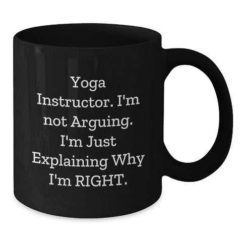Image of Funny Yoga Instructor Gifts from Men to Friends, Black Coffee Mug - Inspirational Quote, Christmas Unique Presents - Additional