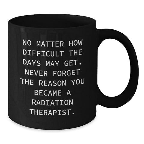 Image of Funny Inspirational Gifts for Radiation Therapist Men, Christmas Unique Gifts from Family Friends, Black Coffee Mug Quote Never Forget - Additional