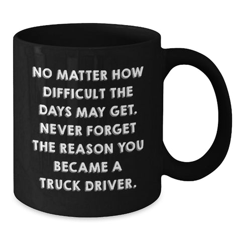 Image of Inspirational Christmas Unique Gifts from Friends for Truck Driver Black Coffee Mugs - Never Forget The Reason - Additional