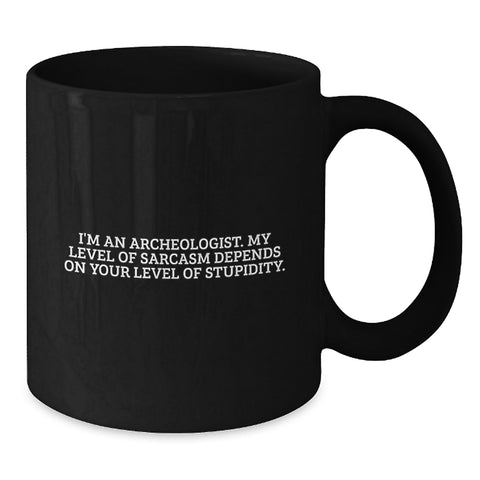 Image of Funny Archeologist Gifts from Friends for Christmas Unique - Black Coffee Mug - Additional