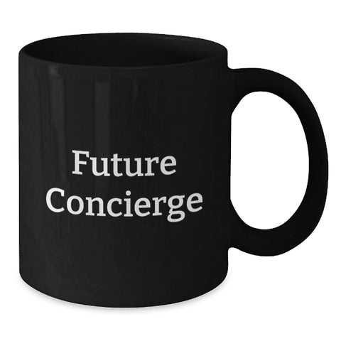 Image of Funny Concierge Gifts from Friends for Birthday Unique Black Coffee Mug - 'Future is Unwritten' - Additional