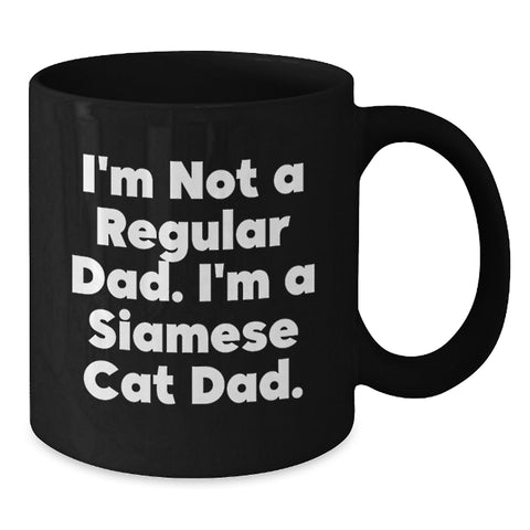 Image of Funny Siamese Cat Dad Gifts for Men, Siamese Cat Black Coffee Mug, Unique Christmas Unique Gifts from Dad to Friends - Additional