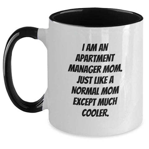 Image of Funny Apartment Manager Mom Gifts Two Tone Coffee Mugs - Gifts from Men - Gifts for Apartment Manager Mom - Unique Mother's Day - Main