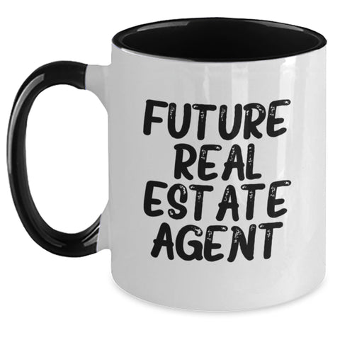 Image of Funny Real Estate Agent Gifts from Mom for Future Real Estate Agent Graduation Unique Gifts - Two Tone Coffee Mugs with Inspirational Quote - Main