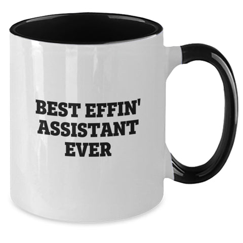Image of Funny Assistant Gifts from Friends - Best Effin' Assistant Ever Quote, Two Tone Coffee Mug for Birthday - Additional