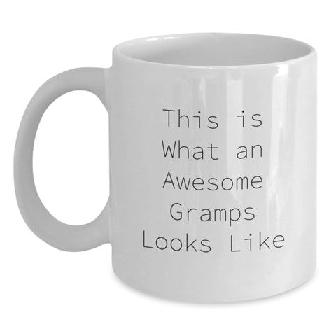 Image of Funny Gramps Gifts, White Coffee Mug for Birthday, This Is What An Awesome Gramps Looks Like - Main