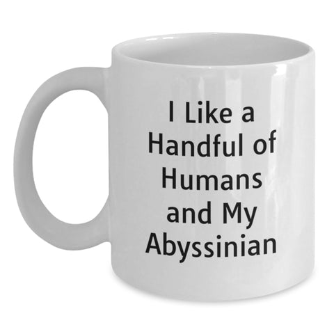 Image of Funny Abyssinian Cat White Coffee Mug Gifts from Friends for Graduation Unique - Main