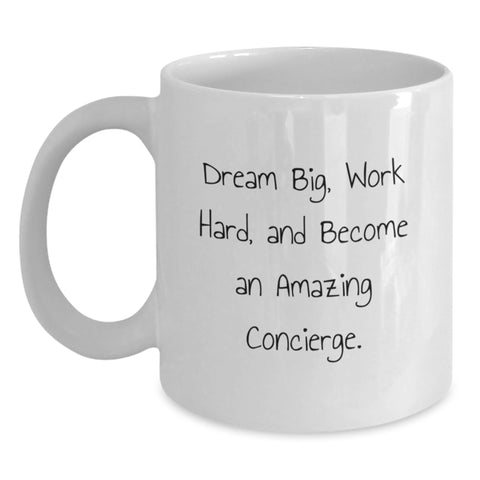 Image of Funny Inspirational Quotes for Concierge White Coffee Mug Gifts from Friends for Concierge Birthday Unique - Main