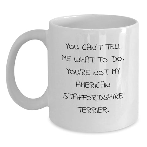 Image of Funny American Staffordshire Terrier Dog Gifts from Men for American Staffordshire Terrier Dog Lover Valentine's Unique White Coffee Mugs - Main