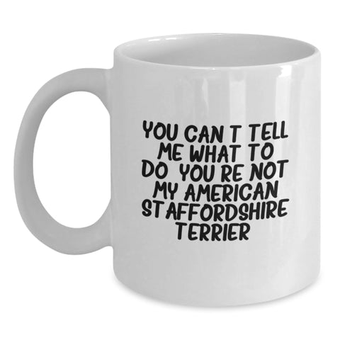 Image of Funny American Staffordshire Terrier Dog Gifts for Men from Women on Valentine's - White Coffee Mug - Main