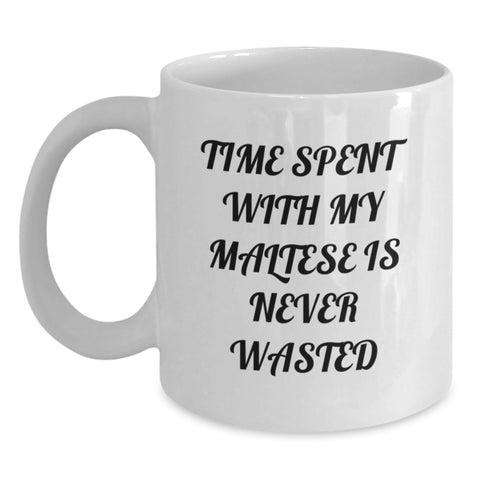 Image of Funny Maltese Dog White Coffee Mugs - Gifts from Men to Women, Family, Friends, or Coworkers on Valentine's - Main