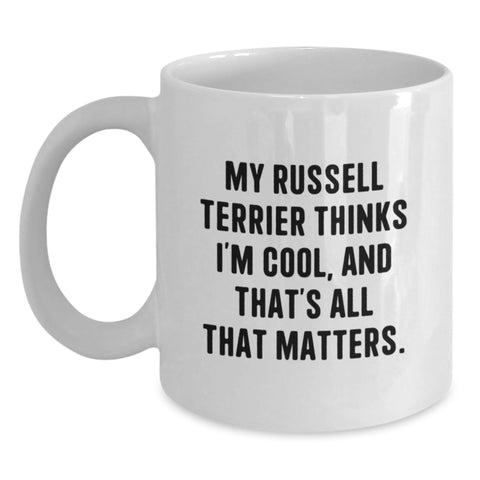 Image of Russell Terrier Dog Lover Funny White Coffee Mug, Gifts for Men, Women, Valentine's Unique Gifts from Friends, Family, and Co-workers. - Main