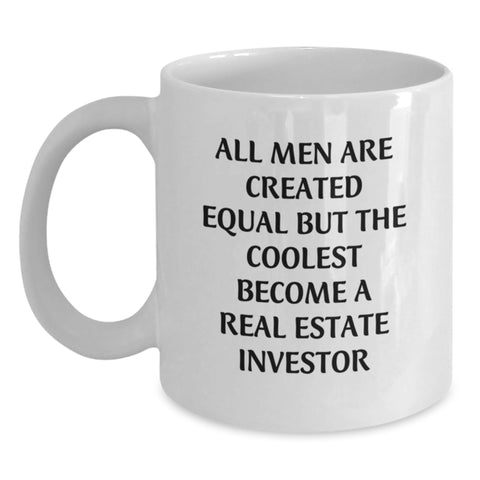 Image of Funny Real Estate Investor Quotes White Coffee Mug Gifts from Men to Real Estate Investor Friends for Christmas - Main