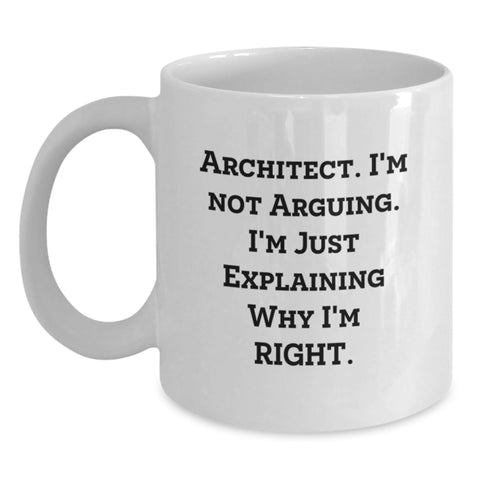 Image of Funny Architect Gifts, White Coffee Mug for Men Women, Christmas Unique Presents from Family Friends - Main