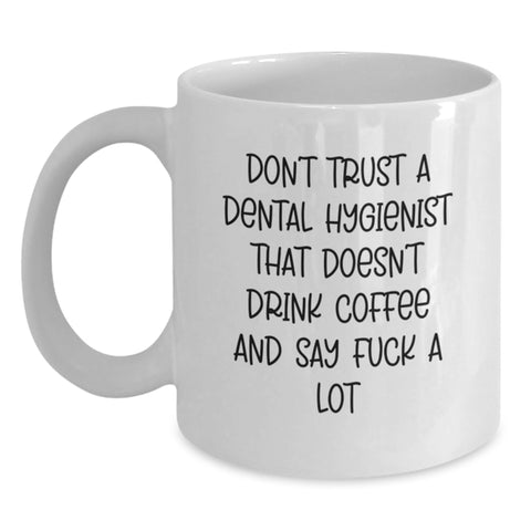 Image of Funny Dental Hygienist Gifts from Friends for Men Women Family - White Coffee Mug - Main