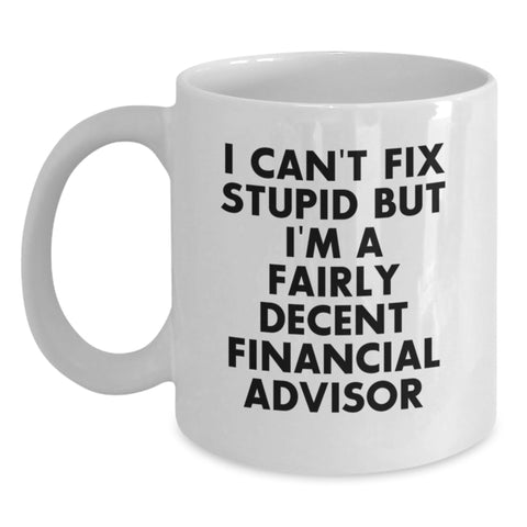 Image of Funny Financial Advisor Gifts for Christmas Unique White Coffee Mugs Gifts from Men to Women Friends and Coworkers - Main