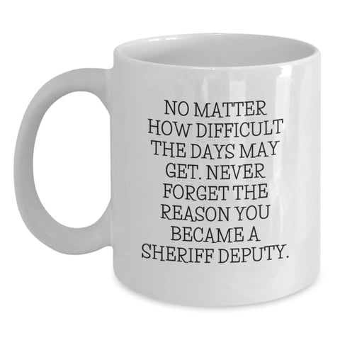 Image of Sheriff Deputy Christmas Unique Gift Ideas Funny White Coffee Mug Quotes for Men Women Friends Family - Main