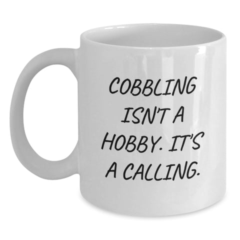 Image of Cobbling Enthusiast's Christmas Unique Gifts - Funny Quote White Coffee Mug for Women, Men, Friends, and Family - 11oz or 15oz Ceramic Mug - Main