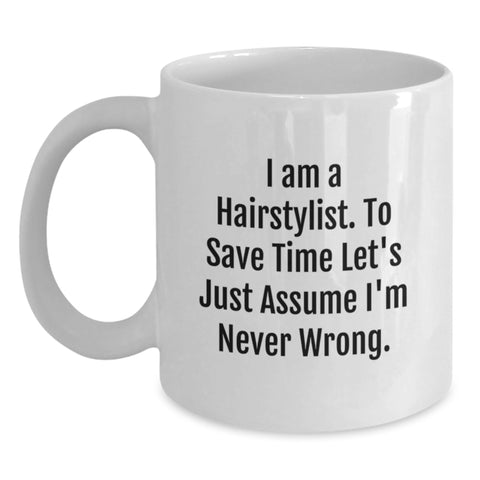 Image of Funny Hairstylist White Coffee Mugs Gifts from Friends for Christmas Unique Presents - Main